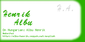 henrik albu business card